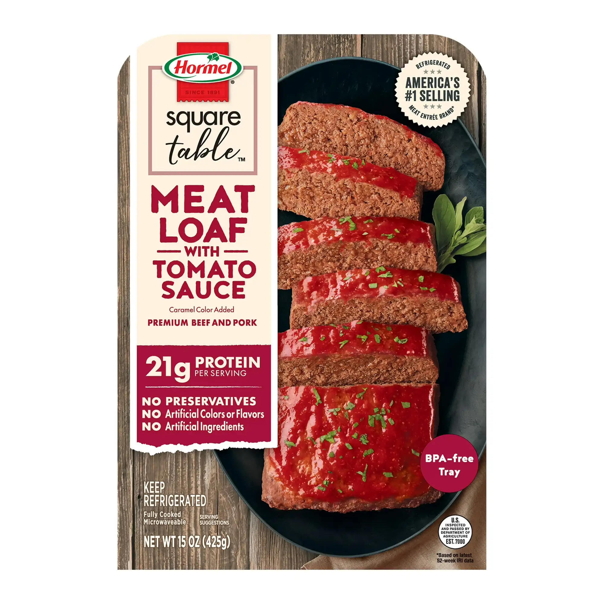 HORMEL SQUARE TABLE Meatloaf With Tomato Sauce Refrigerated Entrée