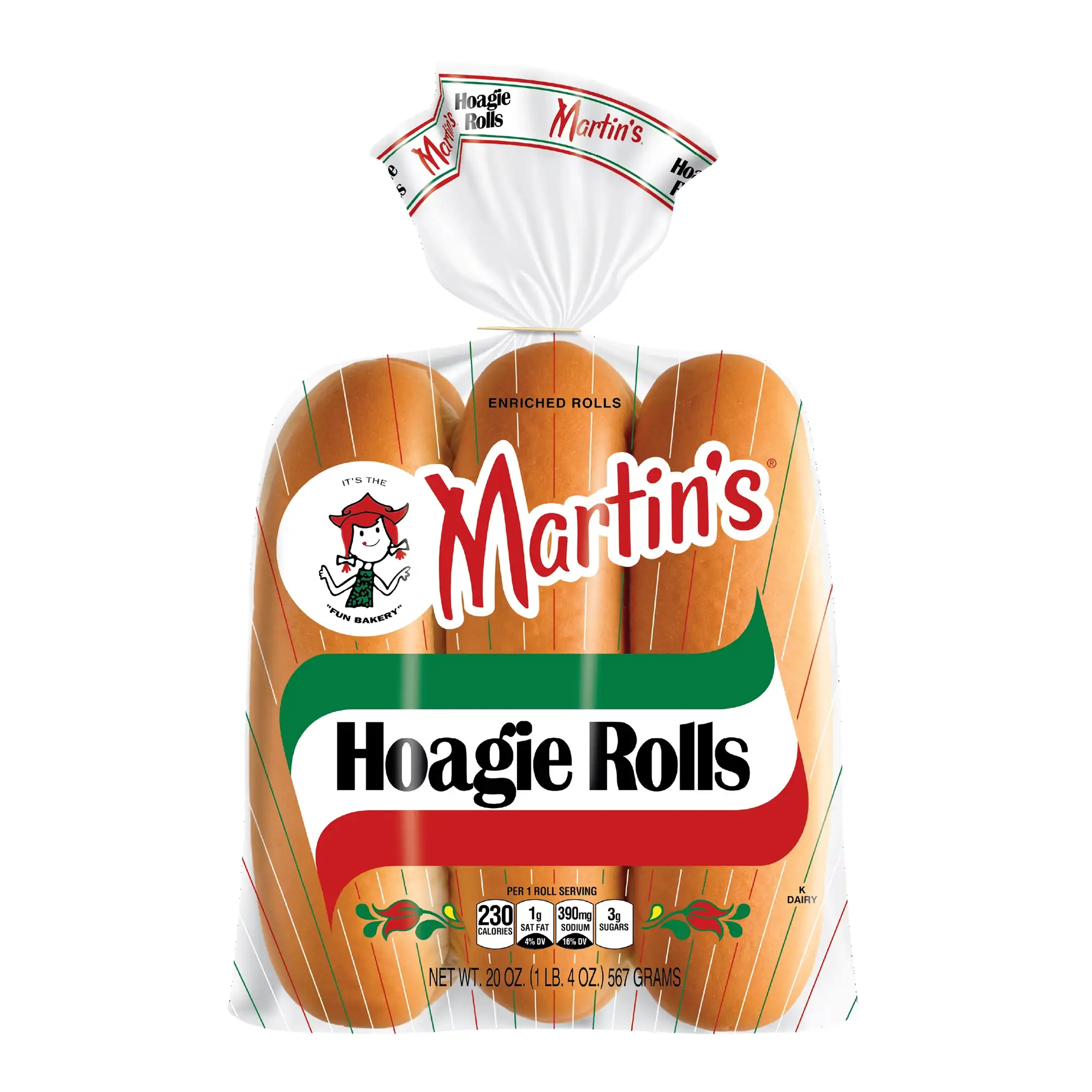 Martin's Hoagie Rolls contains 6 rolls.